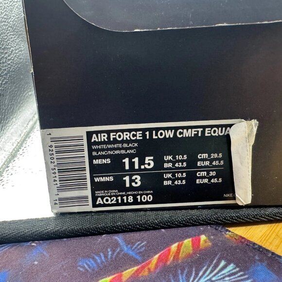 Size 11.5 Nike Air Force 1 Low CMFT Equality White Mens Sneaker Shoes AQ2118-100 main image 12
